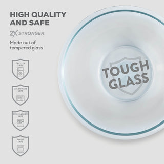 Glass Mixing Bowls with Lids - 8 Piece Set