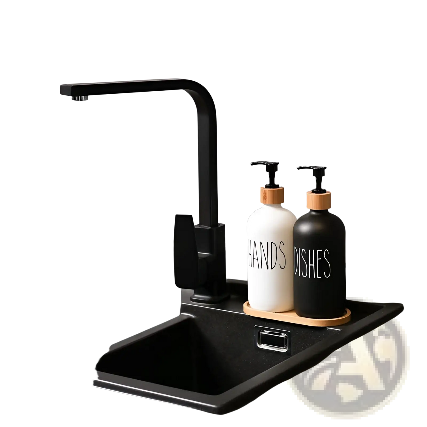 Glass Soap Dispenser Set with Bamboo Tray