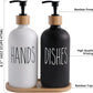 Glass Soap Dispenser Set with Bamboo Tray