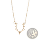 Gold Antler Gemstone Pendant Clavicle Necklace