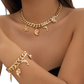 Gold Boho Sea Charm Choker and Bracelet Set