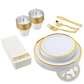 Gold Dinnerware Set 175pcs Disposable Service for 25