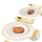 Gold Dinnerware Set 175pcs Disposable Service for 25