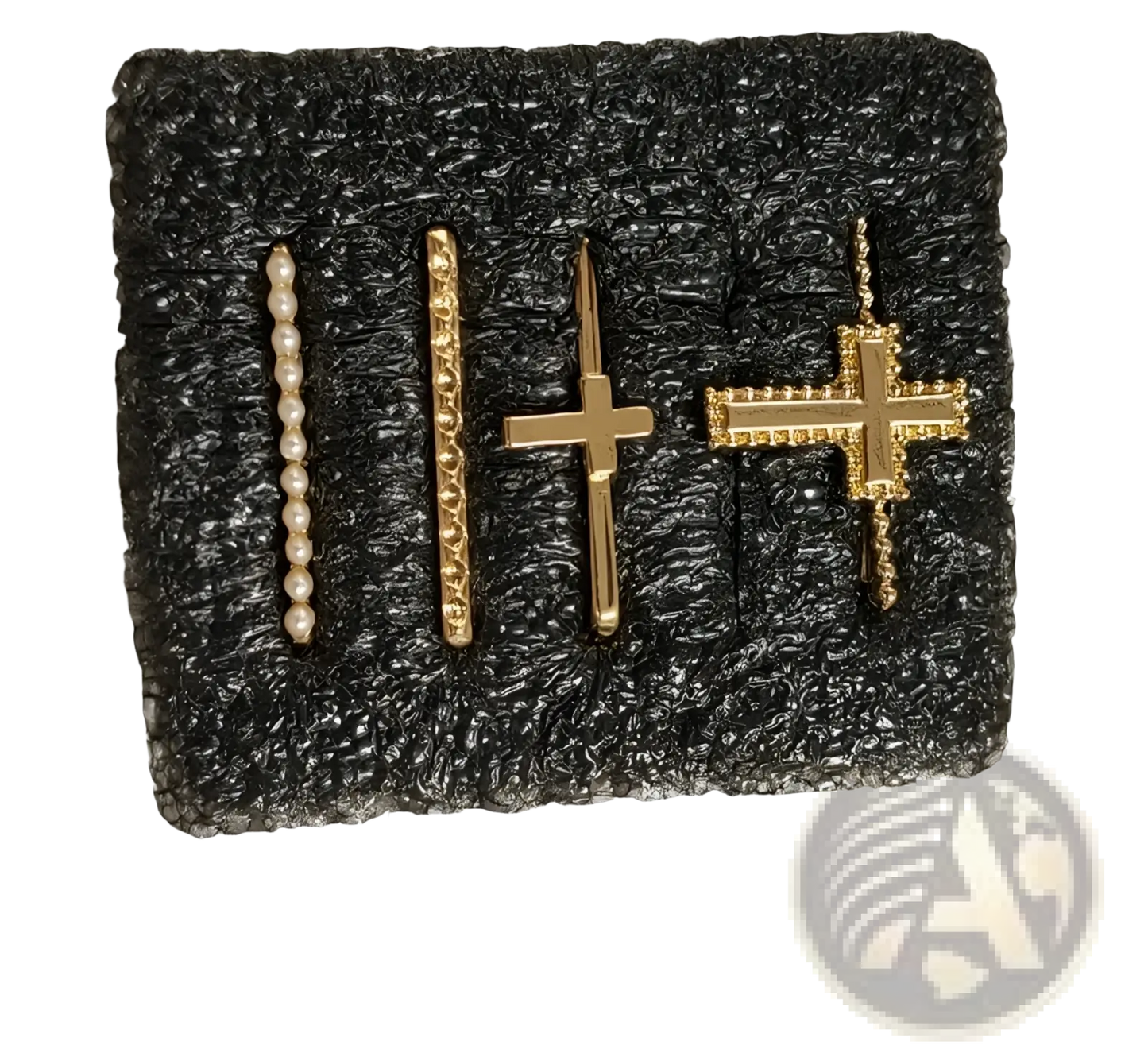 Gold Embellished Silicone Strap Decorative Ring Set