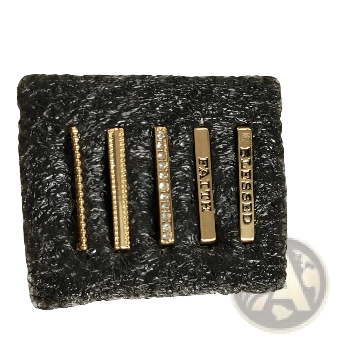 Gold Embellished Silicone Strap Decorative Ring Set