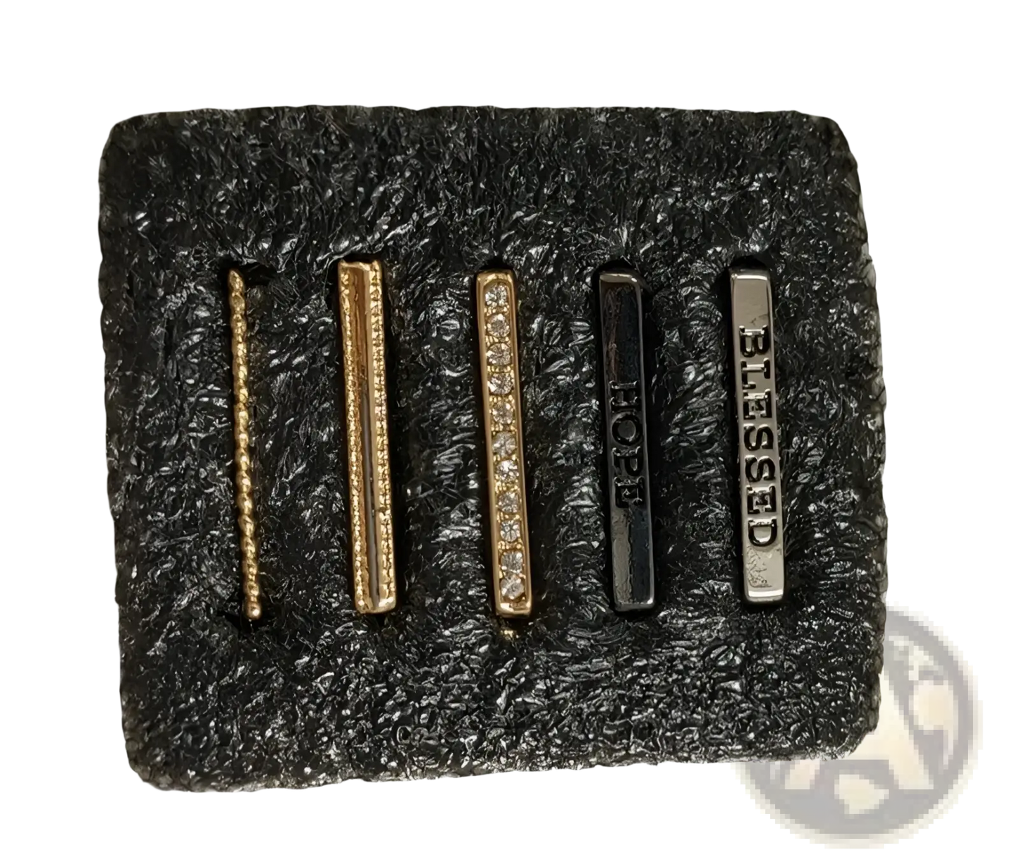 Gold Embellished Silicone Strap Decorative Ring Set