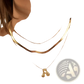 Gold Letter a Layered Snake Chain Necklace