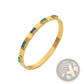 Gold Plated Stainless Steel Zirconia Gemstone Bangle Bracelet