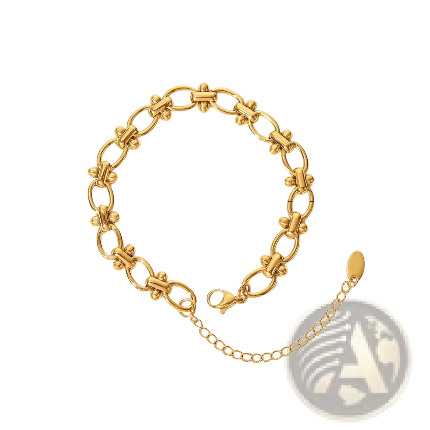 Gold Plated Stainless Steel Zirconia Gemstone Bangle Bracelet