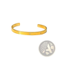 Gold Plated Stainless Steel Zirconia Gemstone Bangle Bracelet