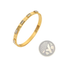 Gold Plated Stainless Steel Zirconia Gemstone Bangle Bracelet