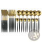 Gold Stainless Steel Cutlery 24pc Pink Two-tone Set