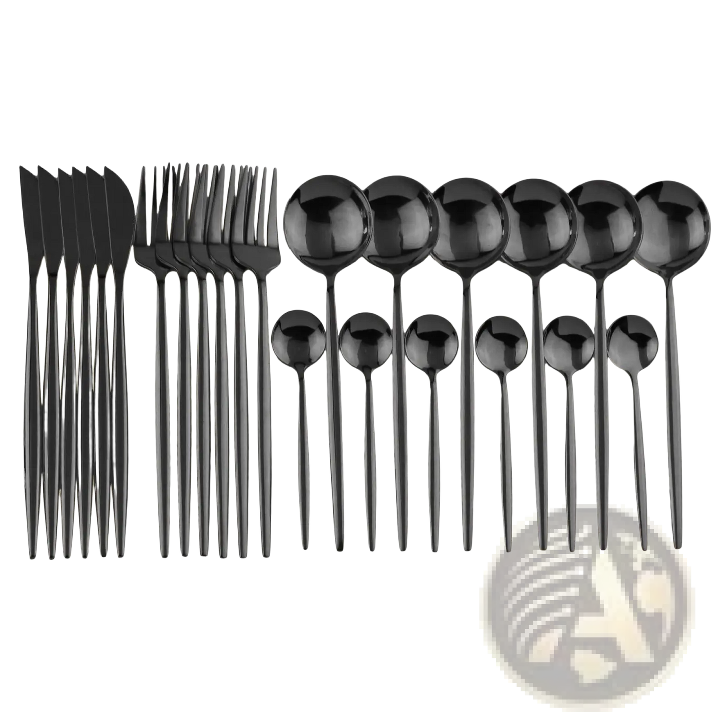 Gold Stainless Steel Cutlery 24pc Pink Two-tone Set