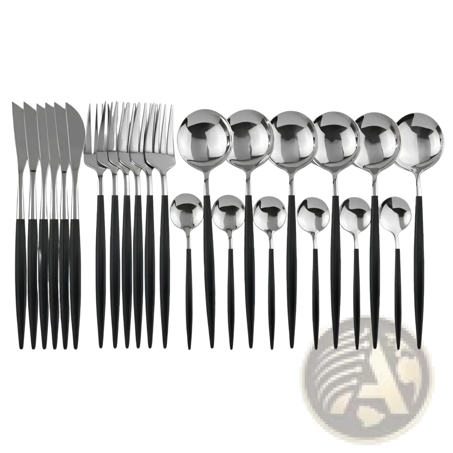 Gold Stainless Steel Cutlery 24pc Pink Two-tone Set