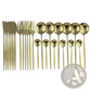 Gold Stainless Steel Cutlery 24pc Pink Two-tone Set