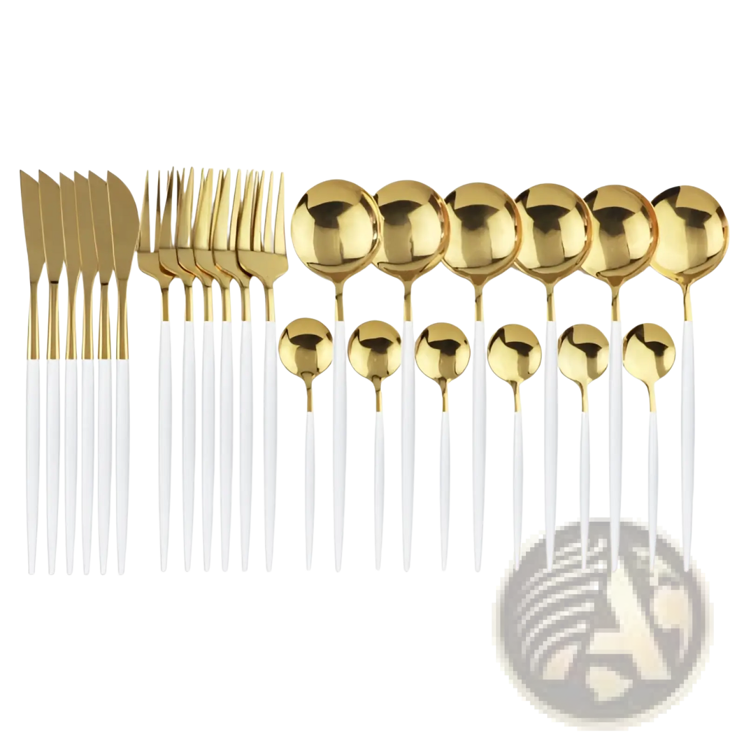 Gold Stainless Steel Cutlery 24pc Pink Two-tone Set