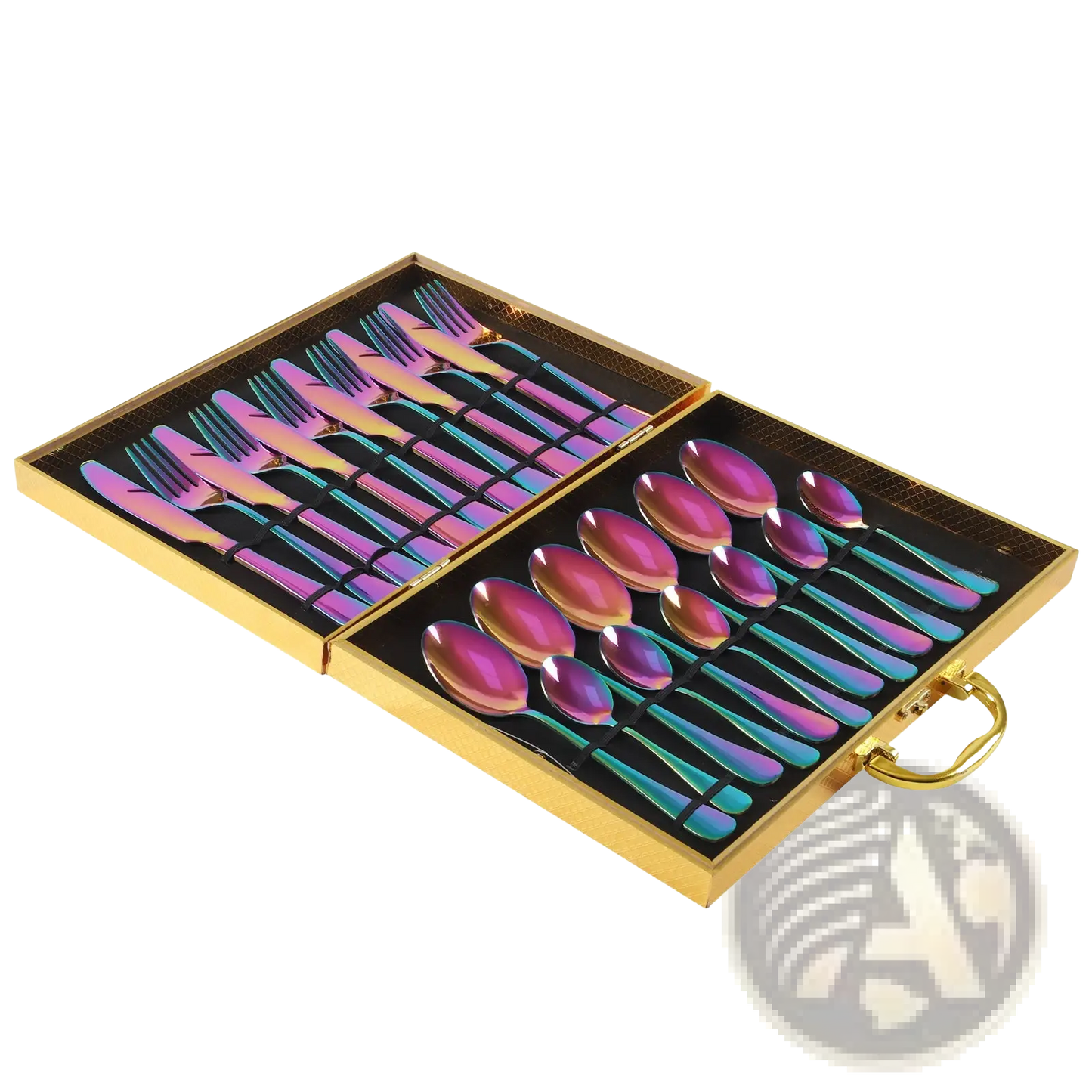 Gold Stainless Steel Cutlery Set 24 Piece Tableware