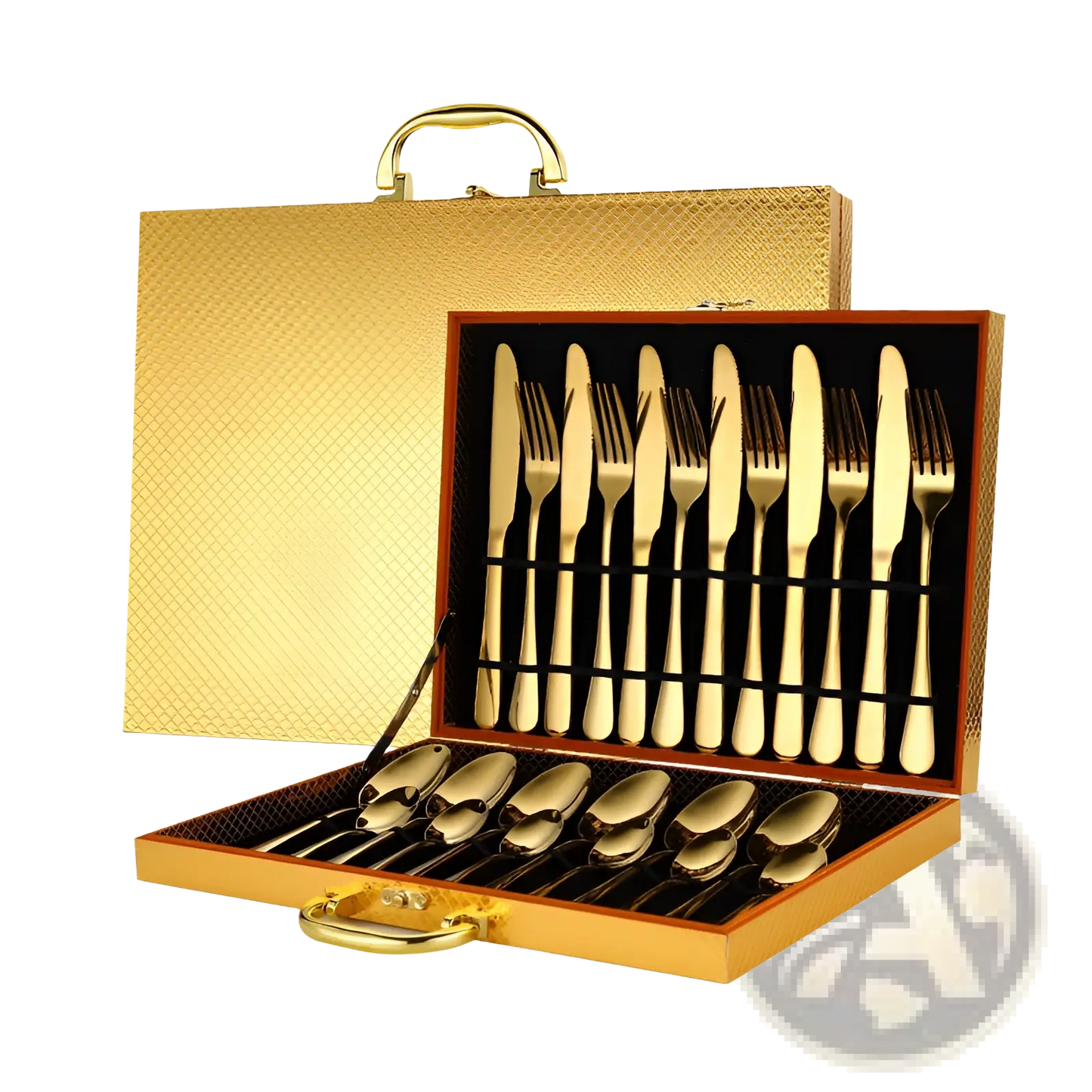 Gold Stainless Steel Cutlery Set 24 Piece Tableware