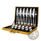 Gold Stainless Steel Cutlery Set 24 Piece Tableware