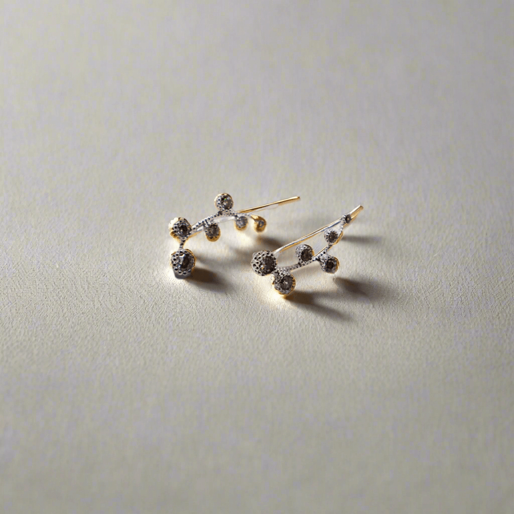 Floral Whispers White Gold Earrings