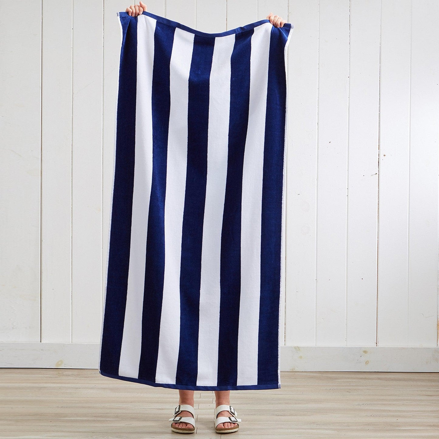 Cotton Velour Cabana Stripe Beach Towel - Novia Collection