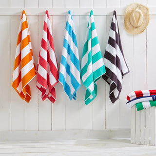 Cotton Velour Cabana Stripe Beach Towel - Novia Collection