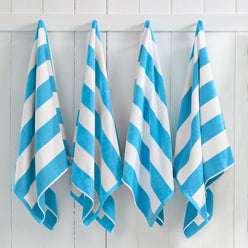 Cotton Velour Cabana Stripe Beach Towel - Novia Collection