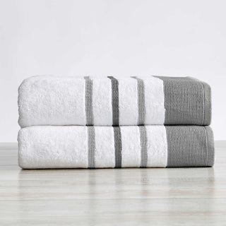 Decorative Cotton Stripe Bath Towel Set - Noelle Collection