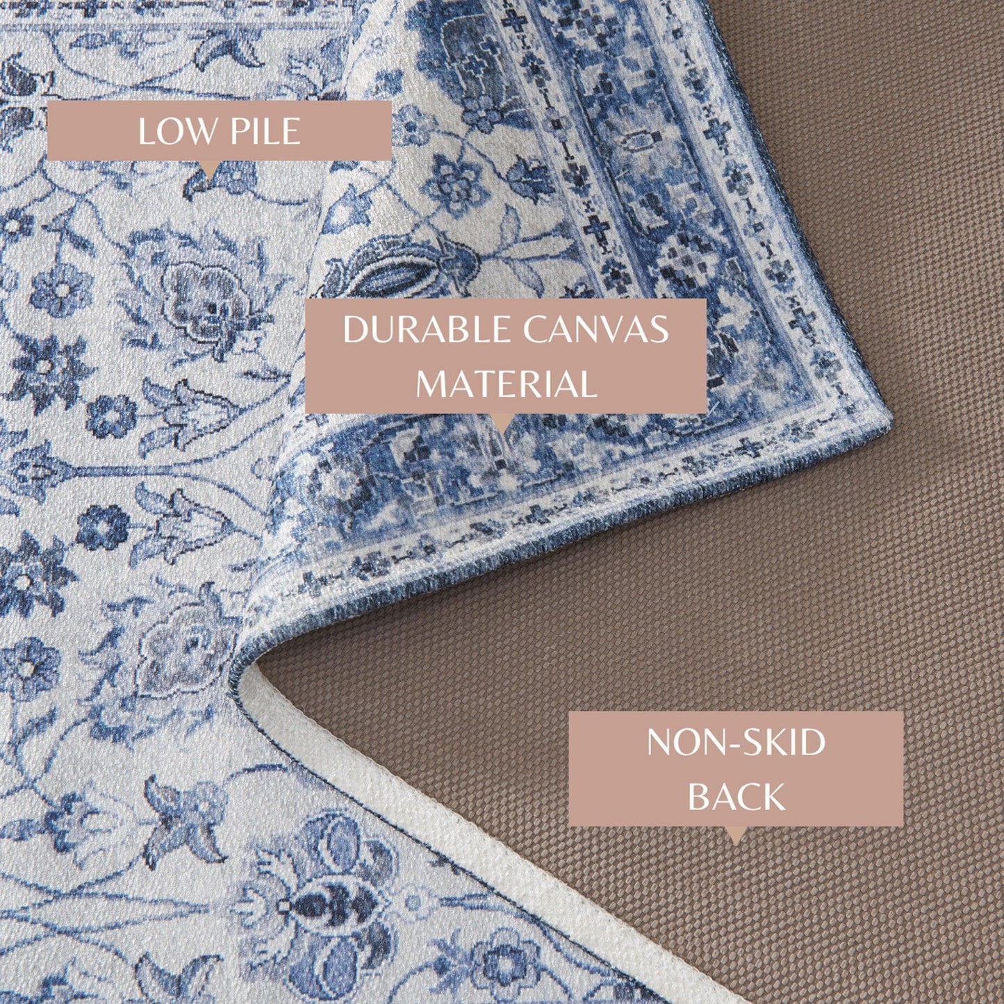 Floral Machine Washable Accent Rug 2' x 3' - Matra Collection