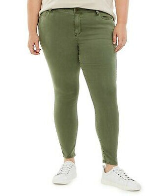 Celebrity Pink Women's Trendy Plus Size Skinny Ankle Jeans Dark Green Size 20W