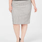 Calvin Klein Women's Piped-Trim Skirt Med Gray Size 22W