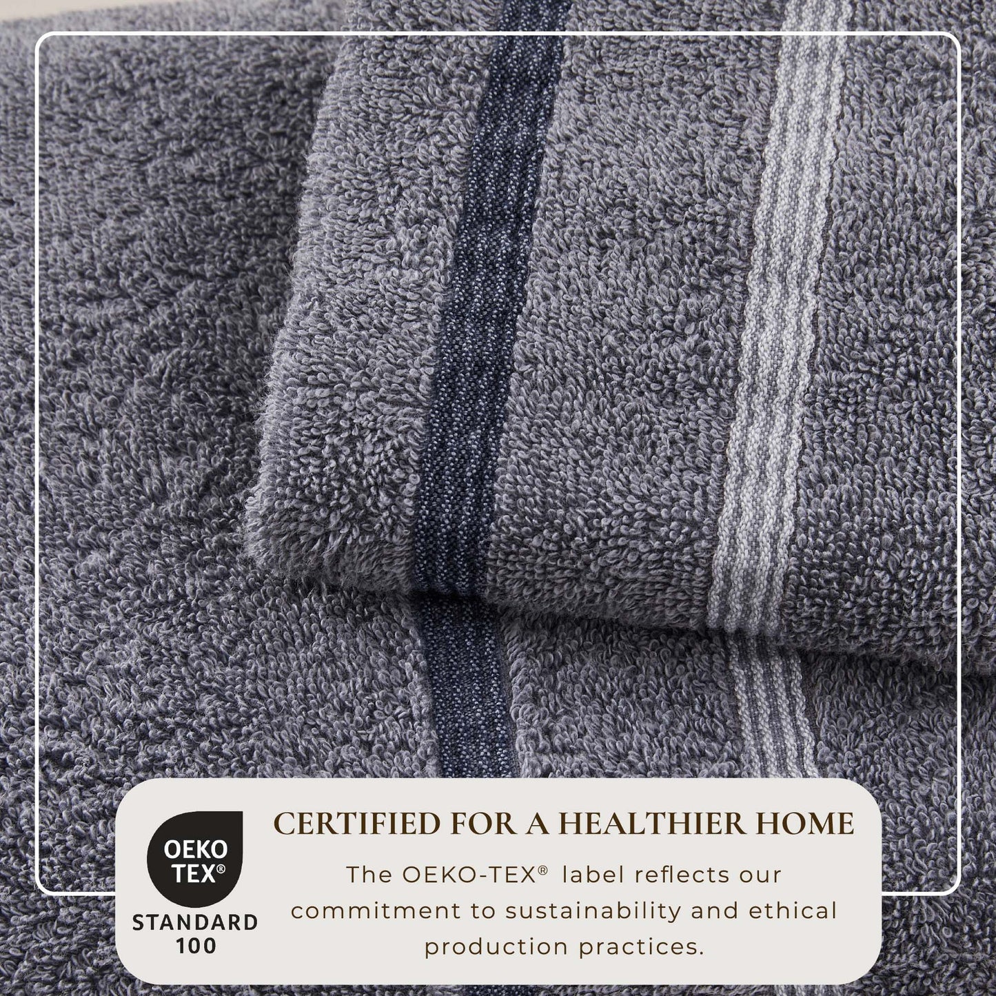 Decorative Cotton Stripe Bath Towel Set - Noelle Collection