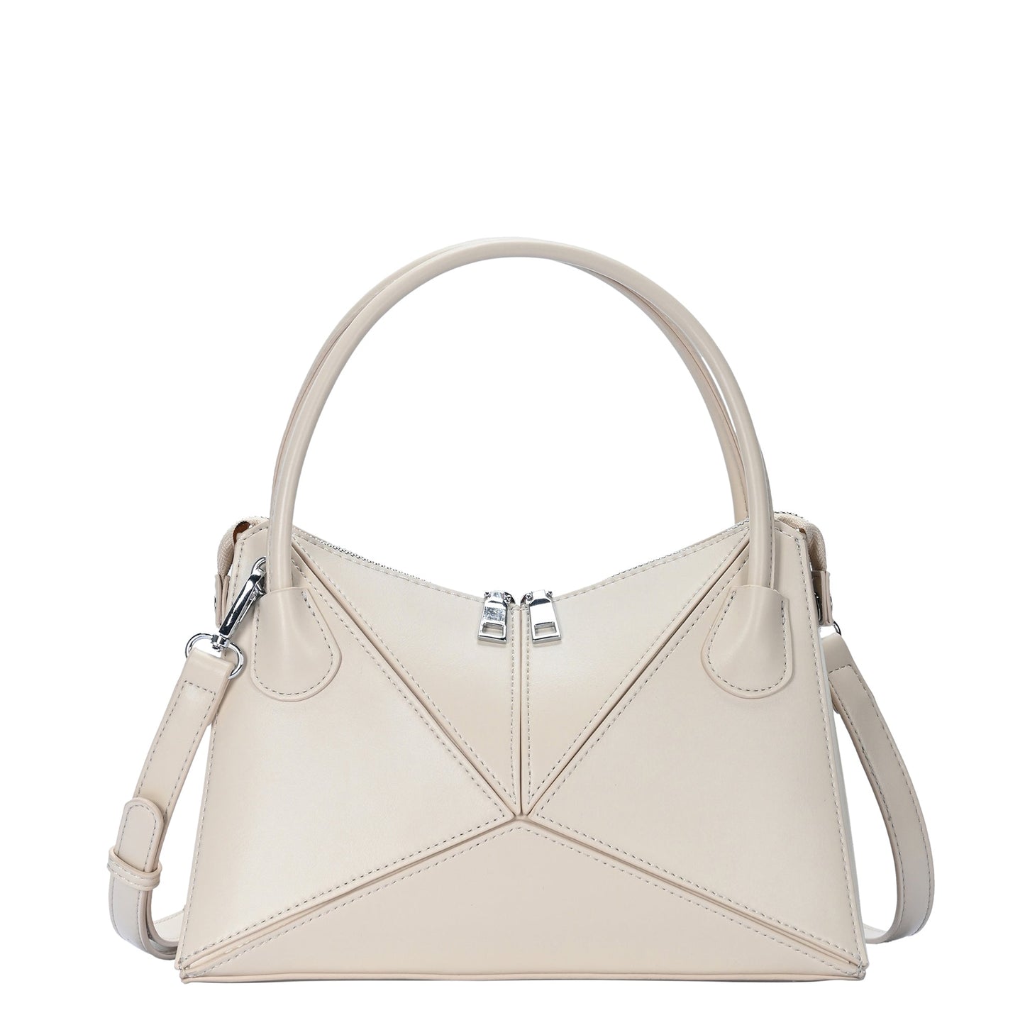 Gwen's Vegan Leather Geometric Panel Satchel