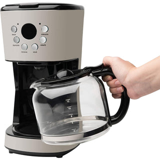 Haden Retro Style 12 Cup Programmable Home Coffee Maker Machine w/ Carafe, Putty