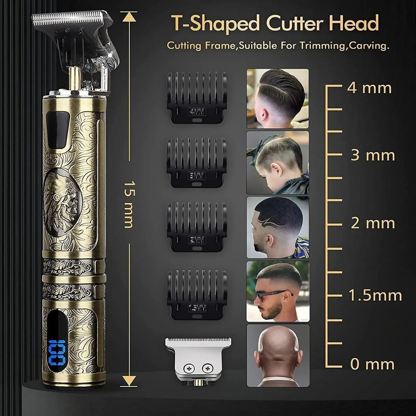 Hair Clippers Professional Gold t Blade Trimmer for Men