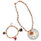 Halloween Ghost and Pumpkin Beaded Jewelry Set