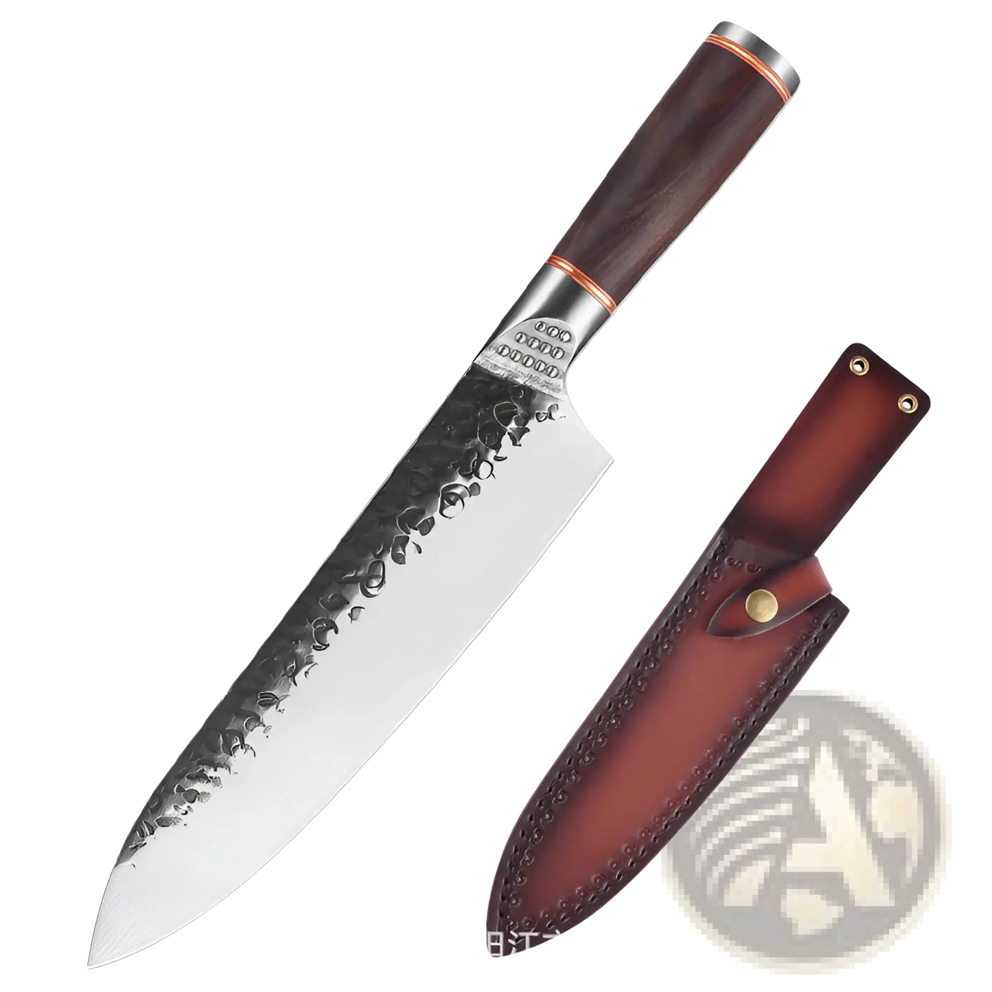 Hammered Stainless Steel Chef Knife Set 5 Piece