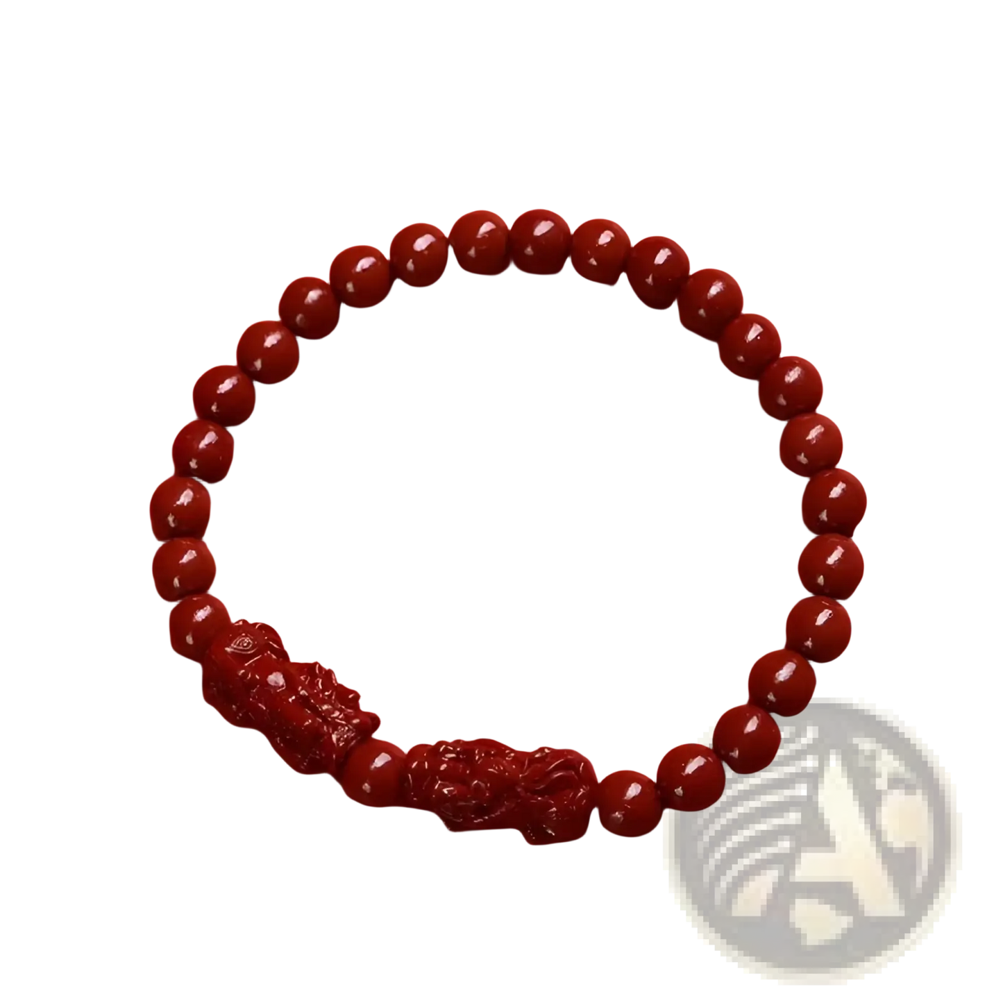 Hand Carved Purple Gold Cinnabar Double Pixiu Bracelet