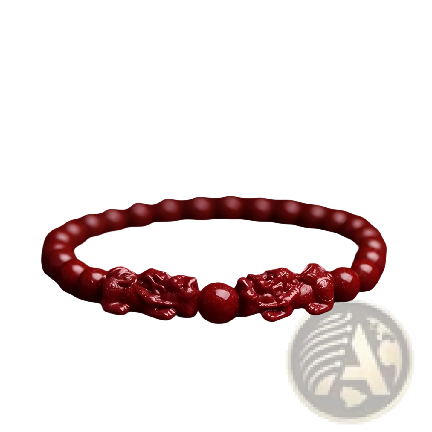 Hand Carved Purple Gold Cinnabar Double Pixiu Bracelet