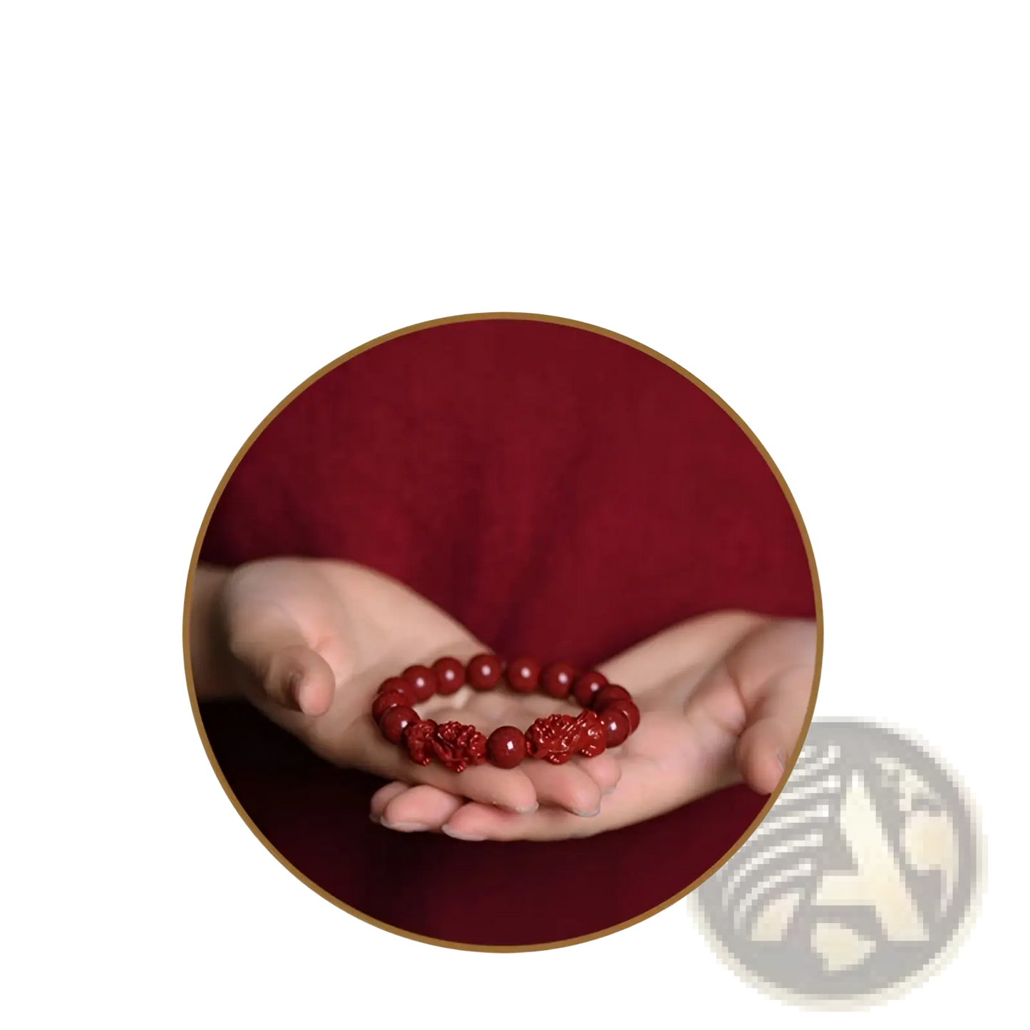 Hand Carved Purple Gold Cinnabar Double Pixiu Bracelet