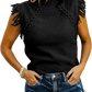 Hand-woven Fringed Sleeveless Knit Sweater Vest