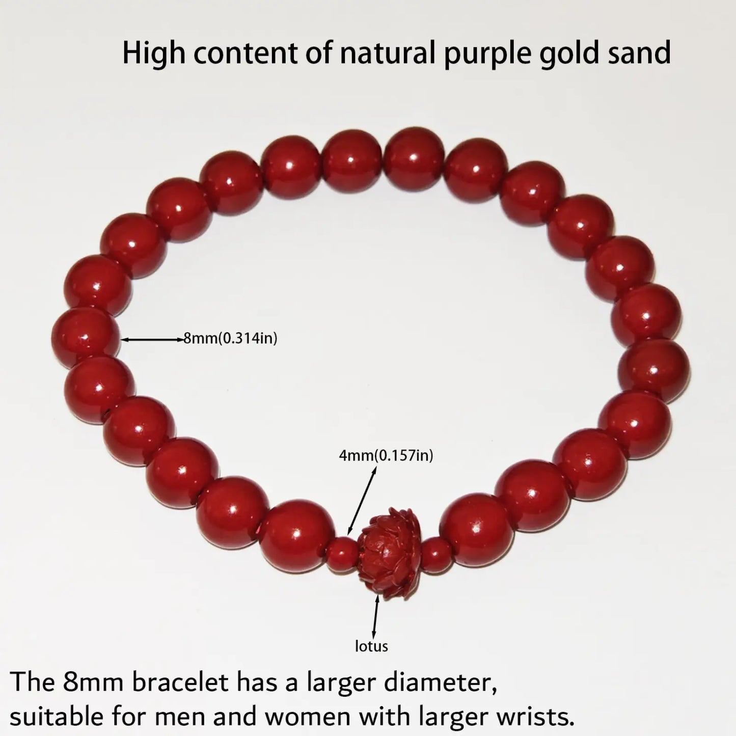 Handcrafted Cinnabar Lotus and Calabash Beaded Bracelets
