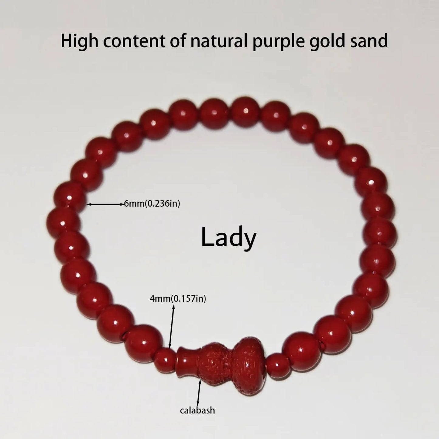 Handcrafted Cinnabar Lotus and Calabash Beaded Bracelets