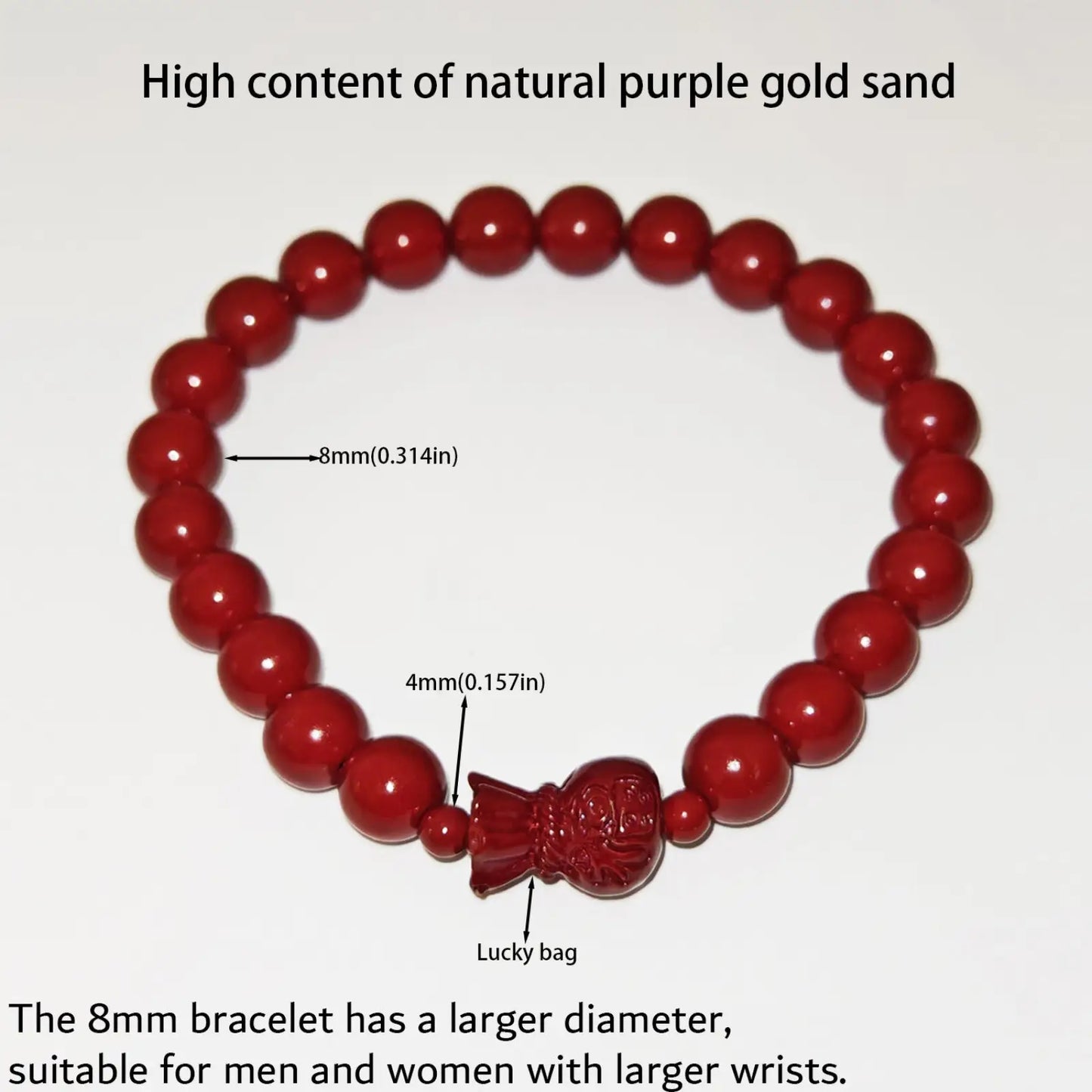 Handcrafted Cinnabar Lotus and Calabash Beaded Bracelets