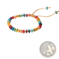 Handcrafted Rainbow Square Stone Woven Yoga Bracelet