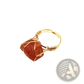 Handcrafted Raw Gemstone Gold Wire Wrapped Adjustable Ring