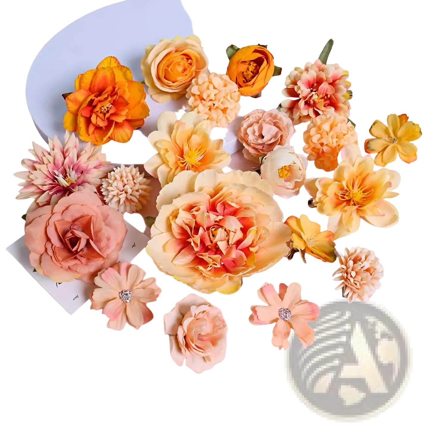 Handmade Mixed Pastel Silk Flower Diy Hair Accessory Set
