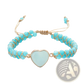 Handmade Woven Heart Stone Pendant Bracelet