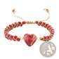 Handmade Woven Heart Stone Pendant Bracelet