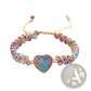 Handmade Woven Heart Stone Pendant Bracelet